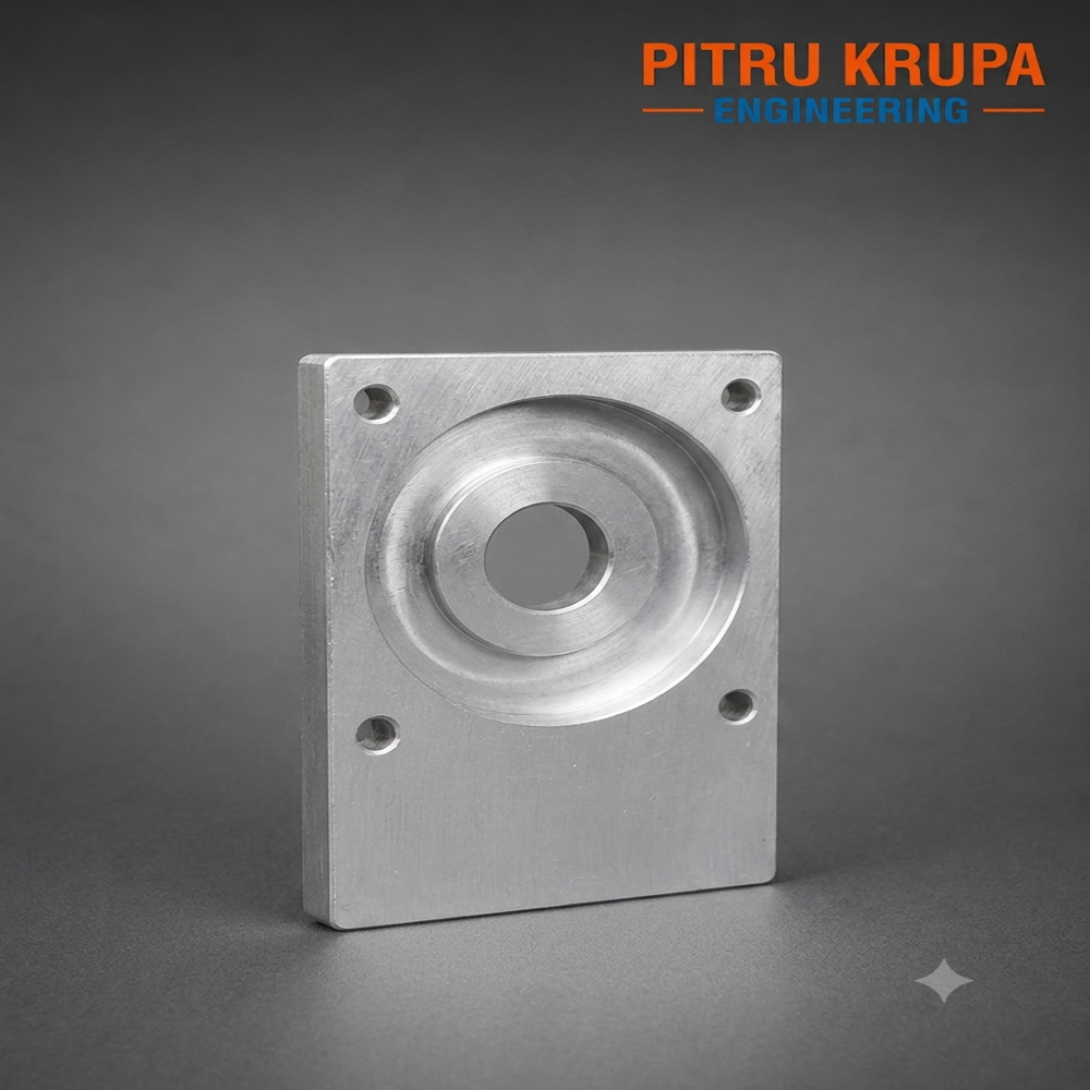 CNC Machined Aluminium Mounting Plate with Circular Bore