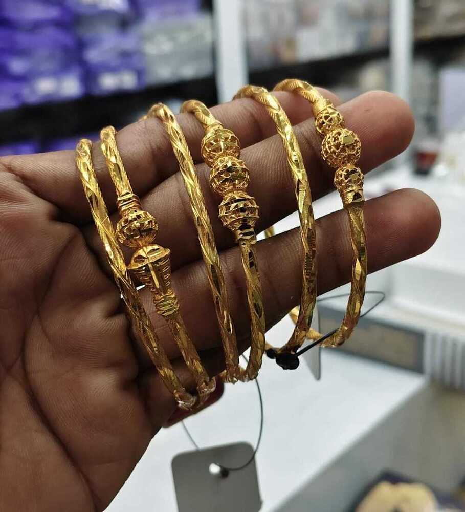 Textured Twist-Braid and Bead Gold-Plated Bangle Stacker Set