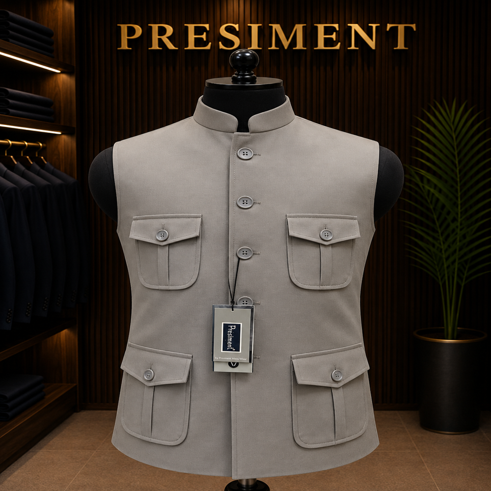Elegant Men's Four Pocket Waistcoat - Feature: Good Quality