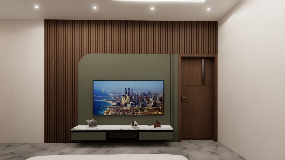 Minimalist Fluted TV Wall