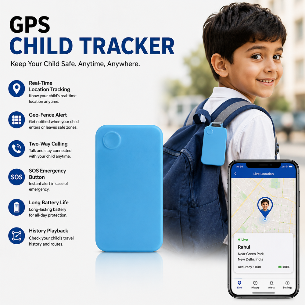Gps Child Tracker - Lightweight, Compact Design | Real-time Location, Geofencing Alerts, Safety Features