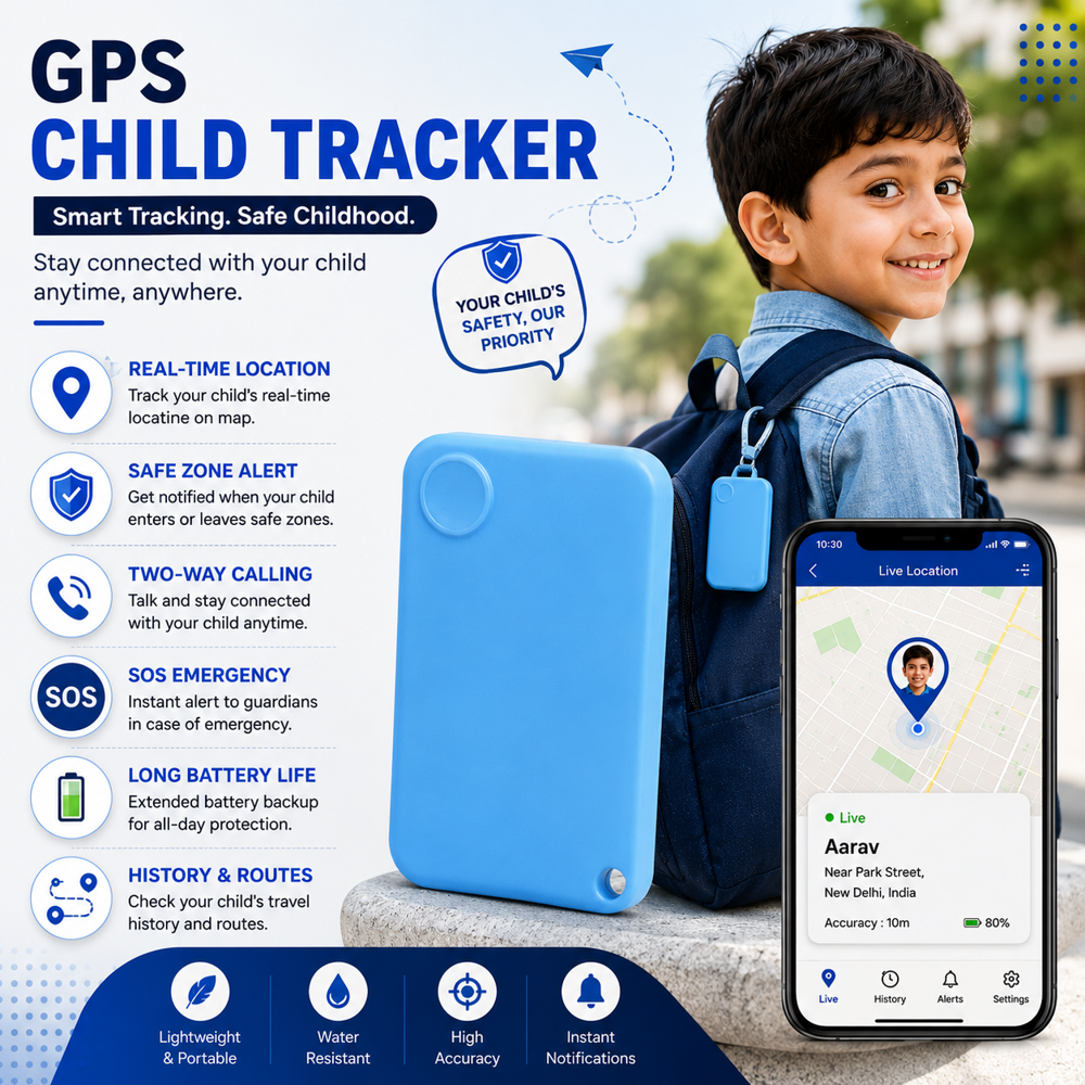 Gps Child Tracker - Lightweight, Compact Design | Real-time Location, Geofencing Alerts, Safety Features