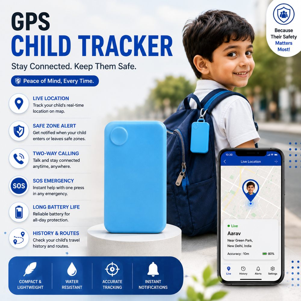 Gps Child Tracker - Lightweight, Compact Design | Real-time Location, Geofencing Alerts, Safety Features
