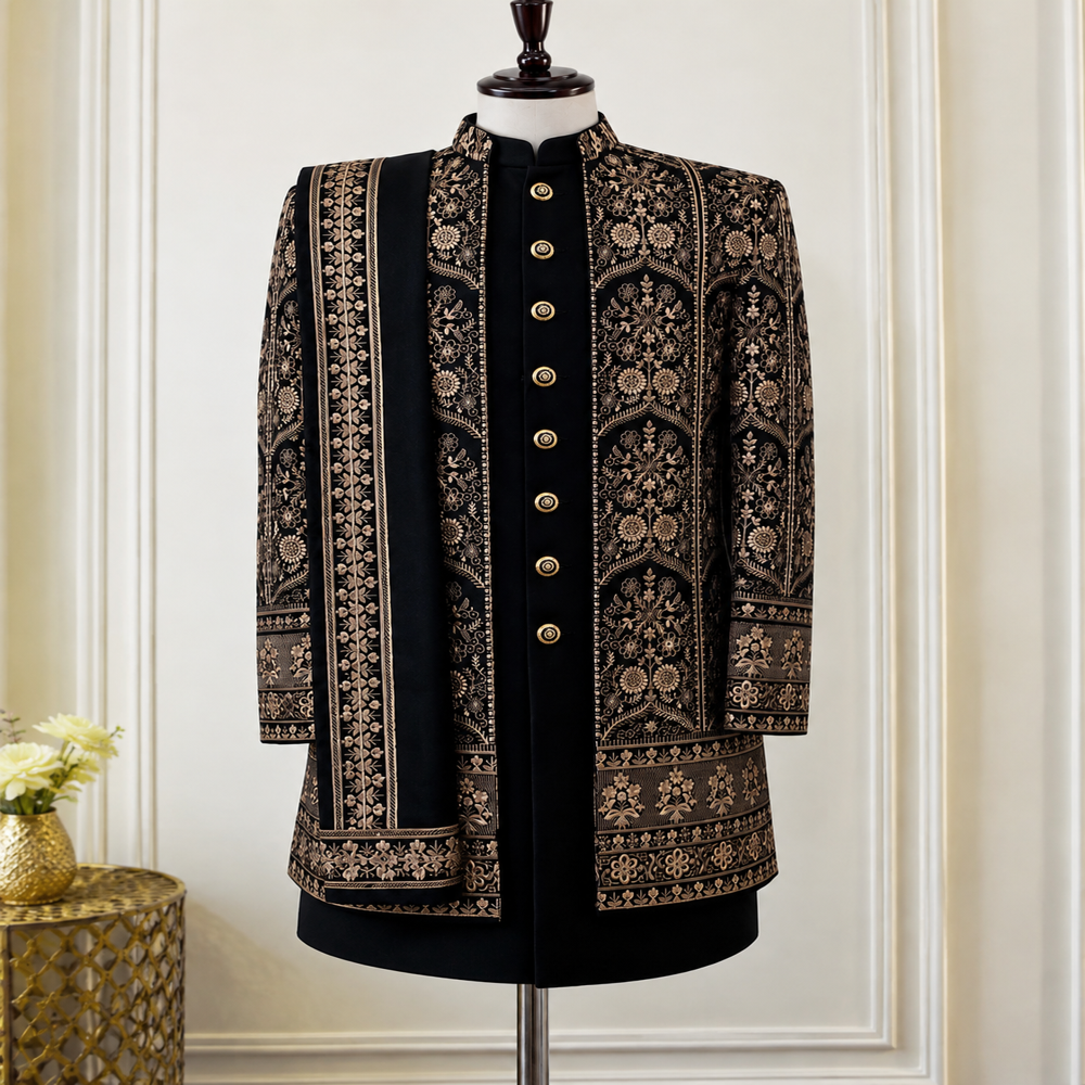 Premiums Men'S Indo Western Suits With Dupatta - Color: Multi