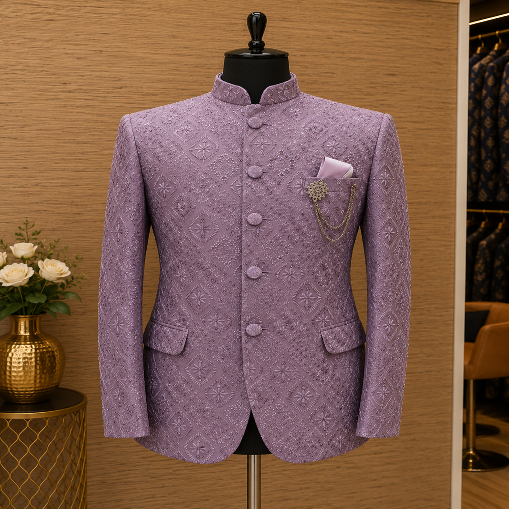 Designer Sequence Work Jodhpuri Suit - Gender: Mens