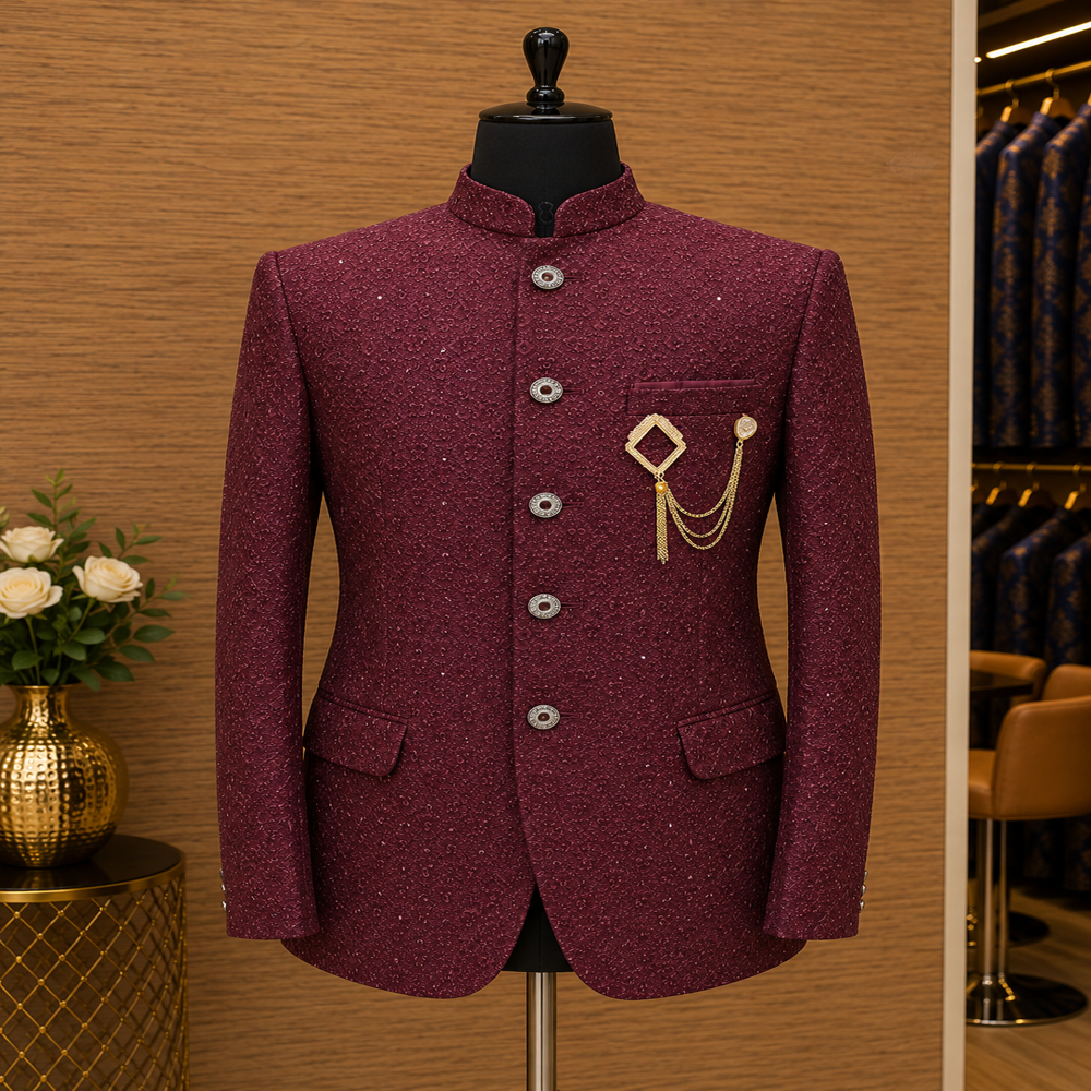 Designer Sequence Work Jodhpuri Suit