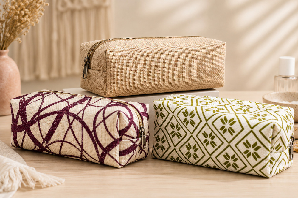 Natural Jute Lace Cosmetic Pouch