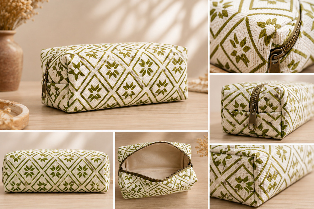 Natural Jute Lace Cosmetic Pouch