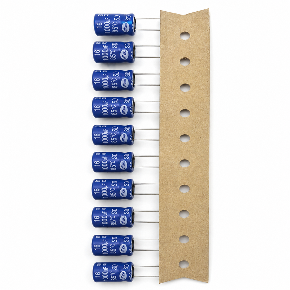 1000uF 16V Aluminum Electrolytic Capacitor Radial Lead Type, 85C High Quality Capacitor for SMPS, Power Supply & Electronic Circuits