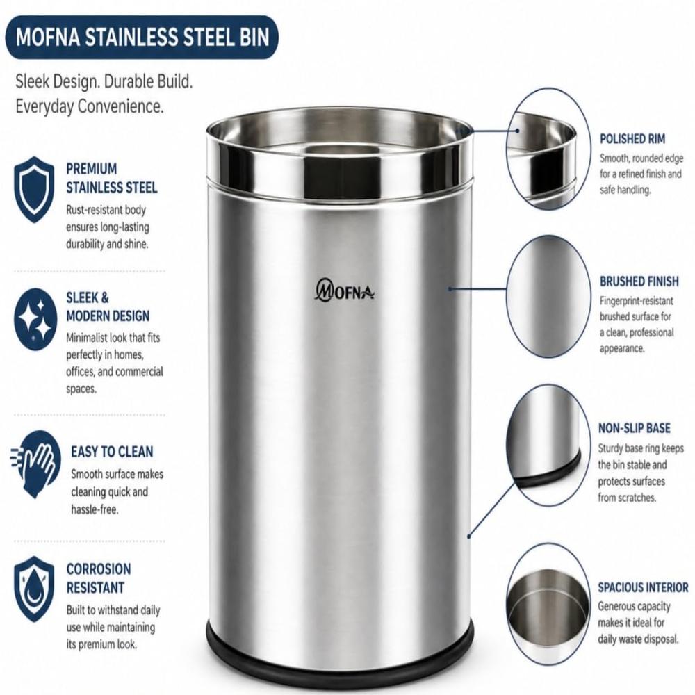 Stainless Steel Solid Dustbin - Application: Clinics