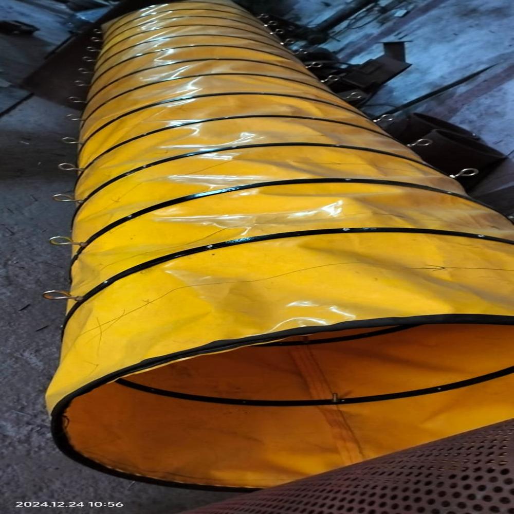 Outer Bellows - Nylon Fabric, Telescopic Design, Yellow Color, Heat Resistant Up To 150â°c, Polyester Coated, Steel Wire Reinforcement | Industrial Use, 6-month Warranty
