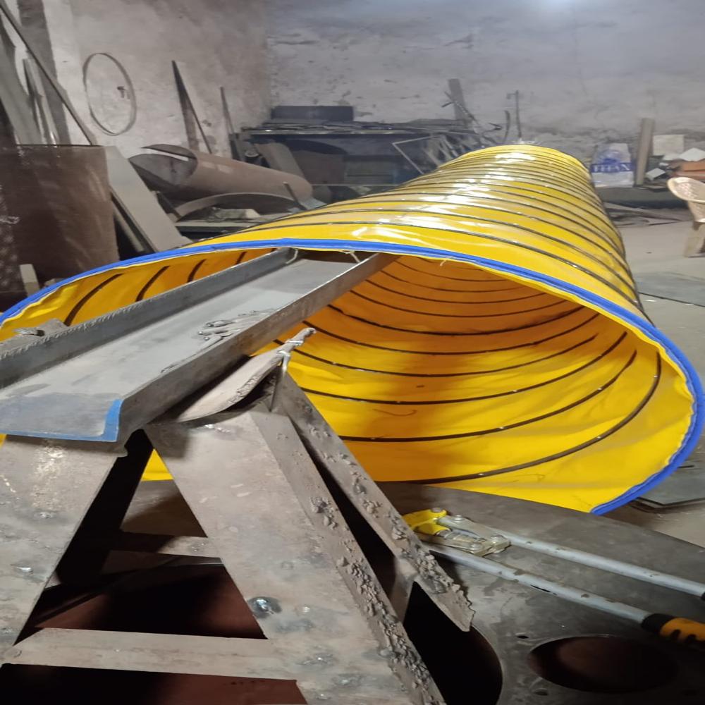 Outer Bellows - Nylon Fabric, Telescopic Design, Yellow Color, Heat Resistant Up To 150â°c, Polyester Coated, Steel Wire Reinforcement | Industrial Use, 6-month Warranty