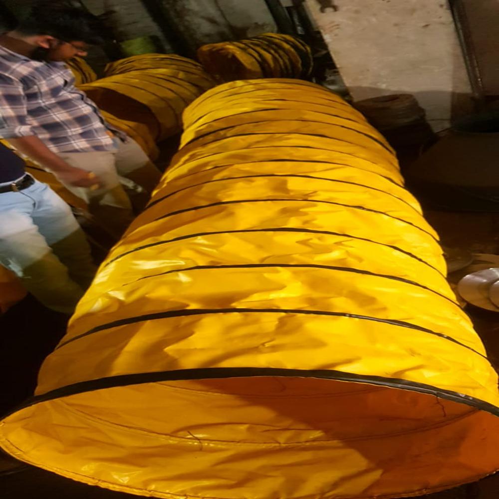Outer Bellows - Nylon Fabric, Telescopic Design, Yellow Color, Heat Resistant Up To 150â°c, Polyester Coated, Steel Wire Reinforcement | Industrial Use, 6-month Warranty