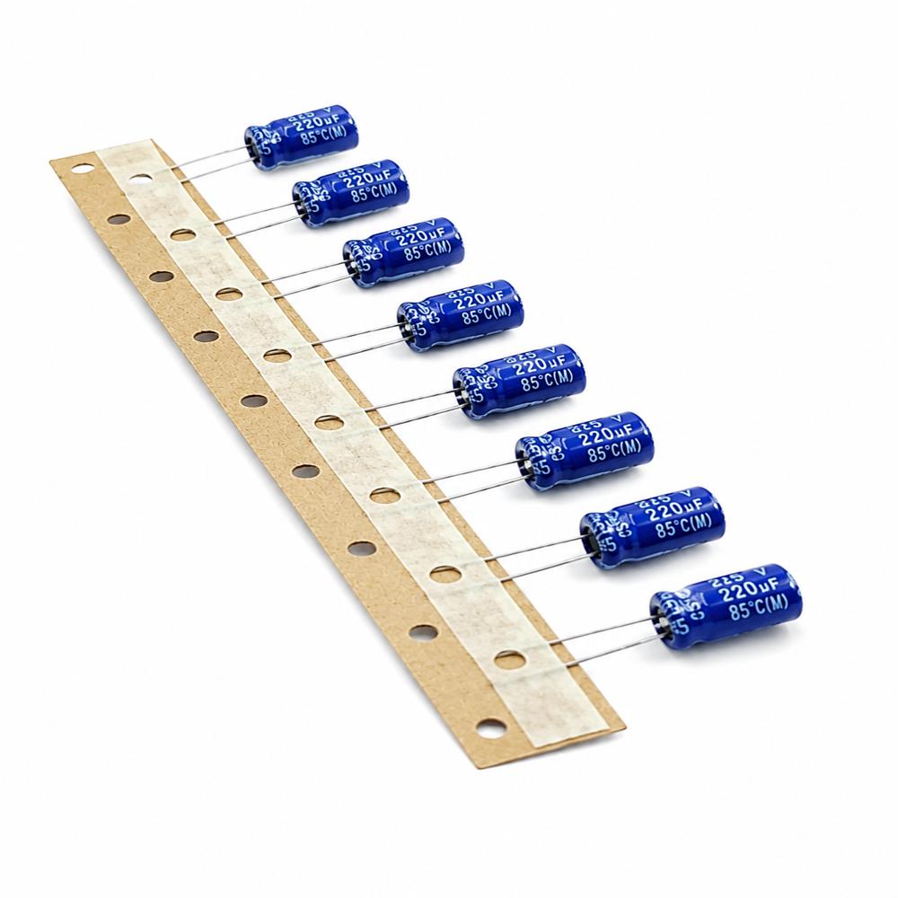 220uF 25V Aluminum Electrolytic Capacitor | Radial Lead Type | Electronic Components