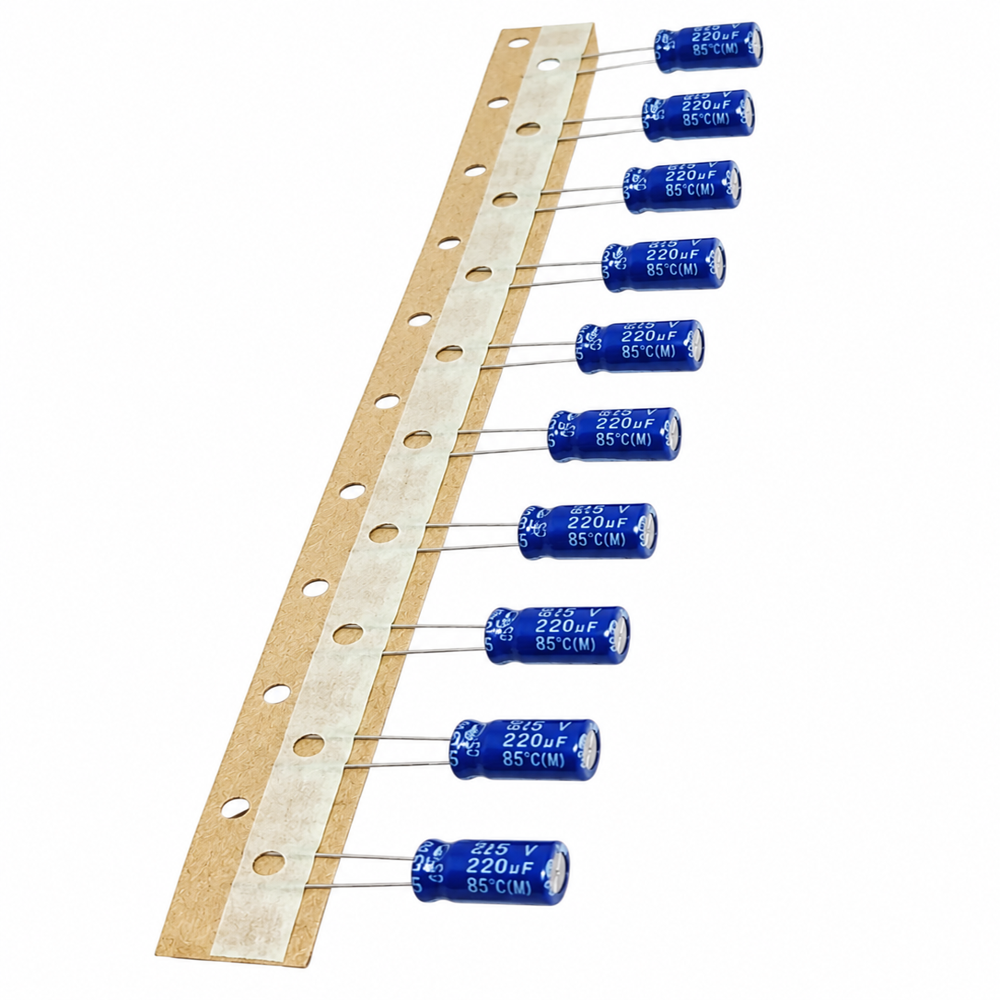 220uF 25V Aluminum Electrolytic Capacitor | Radial Lead Type | Electronic Components