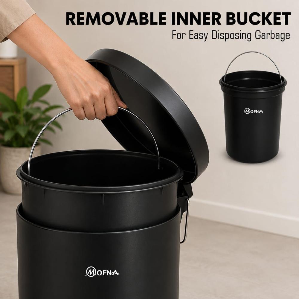 SS Black Pedal Bin