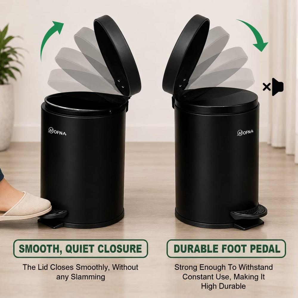 SS Black Pedal Bin