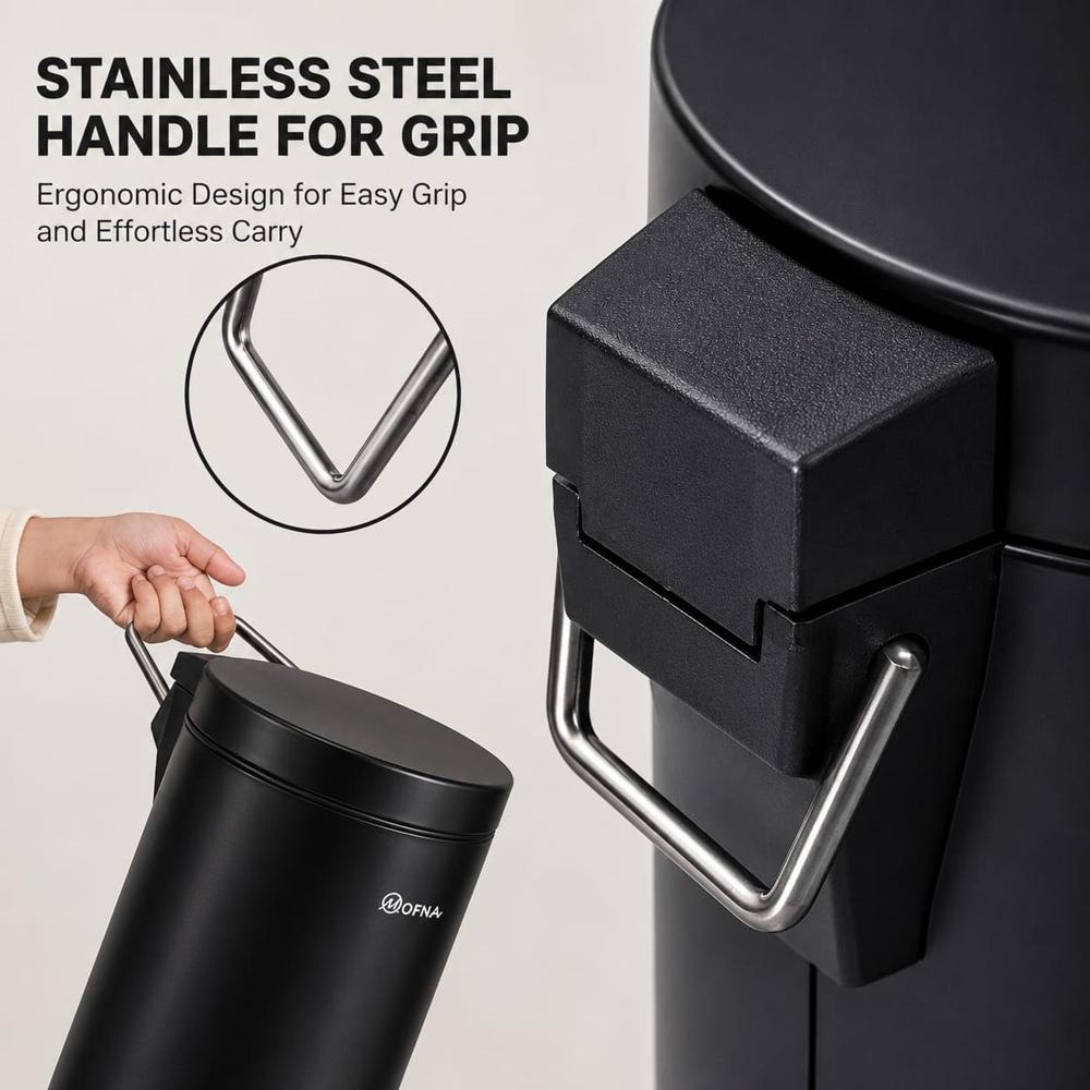 SS Black Pedal Bin