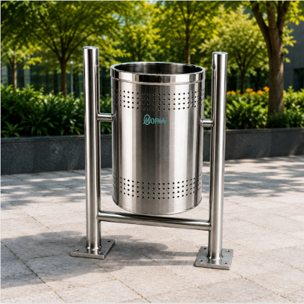 Stainless Steel Hanging Single Pole Dustbin
