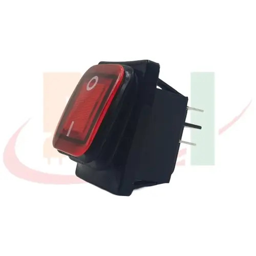 30 AMP Rocker Switch Red Light Waterproof On Off 4 Pin (Welding)