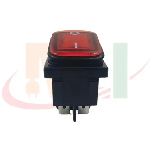 30 AMP Rocker Switch Red Light Waterproof On Off 4 Pin (Welding)