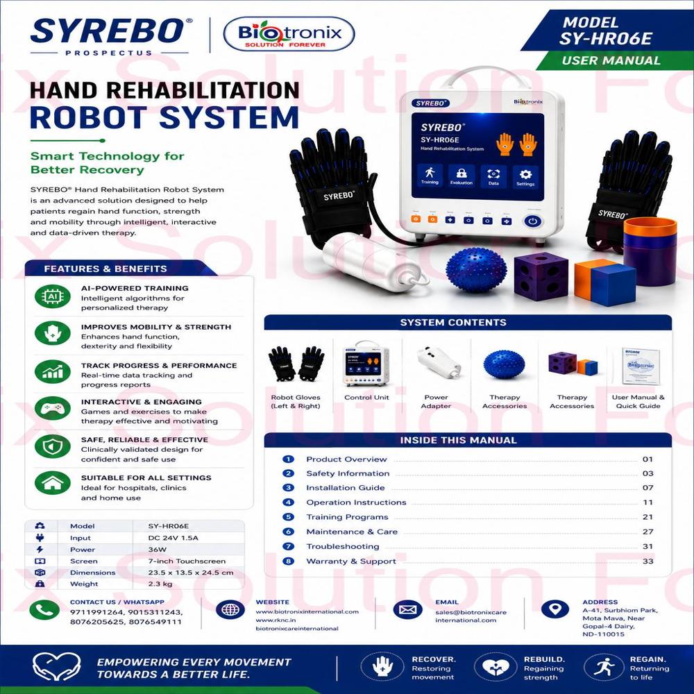 SYREBO C12 Robotic Finger Movement Therapy Device