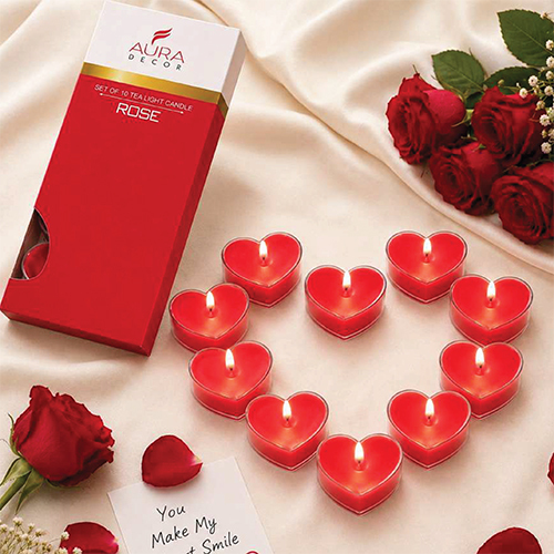 10 Heart Shape Tealight Candle