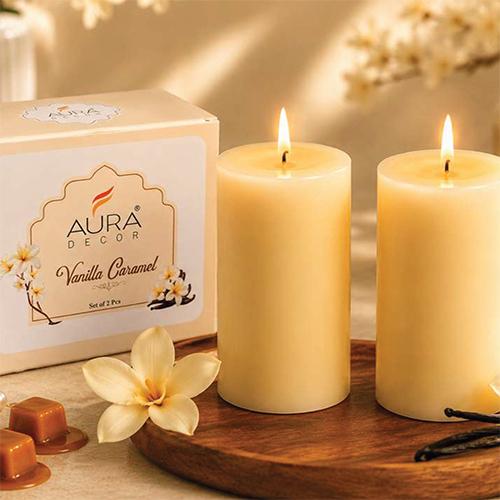 Fragrance Pillar Candels Set Of 2