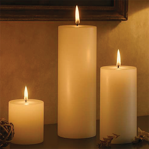 White Unscented Pillar Candles