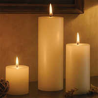 White Unscented Pillar Candles