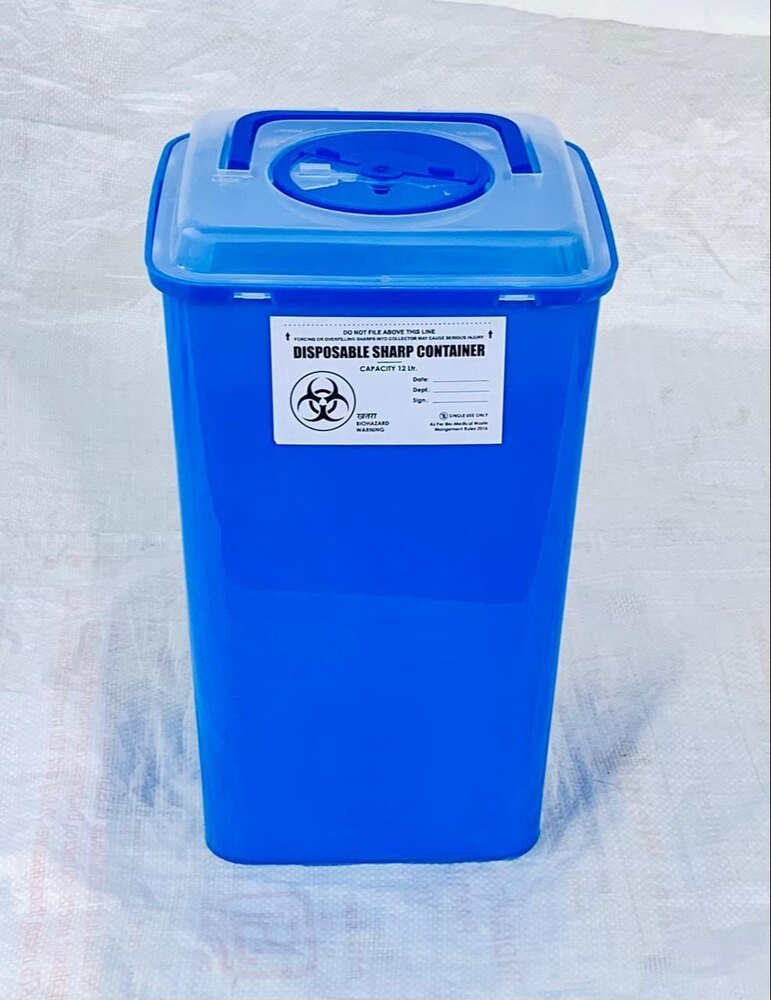 Disposable Sharp Container - Durable Plastic, Various Sizes Available , Square-shaped , Sterilized For Safe Chemical Waste Disposal