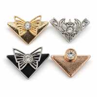 Triangular Collar Pins With Rhinestones
