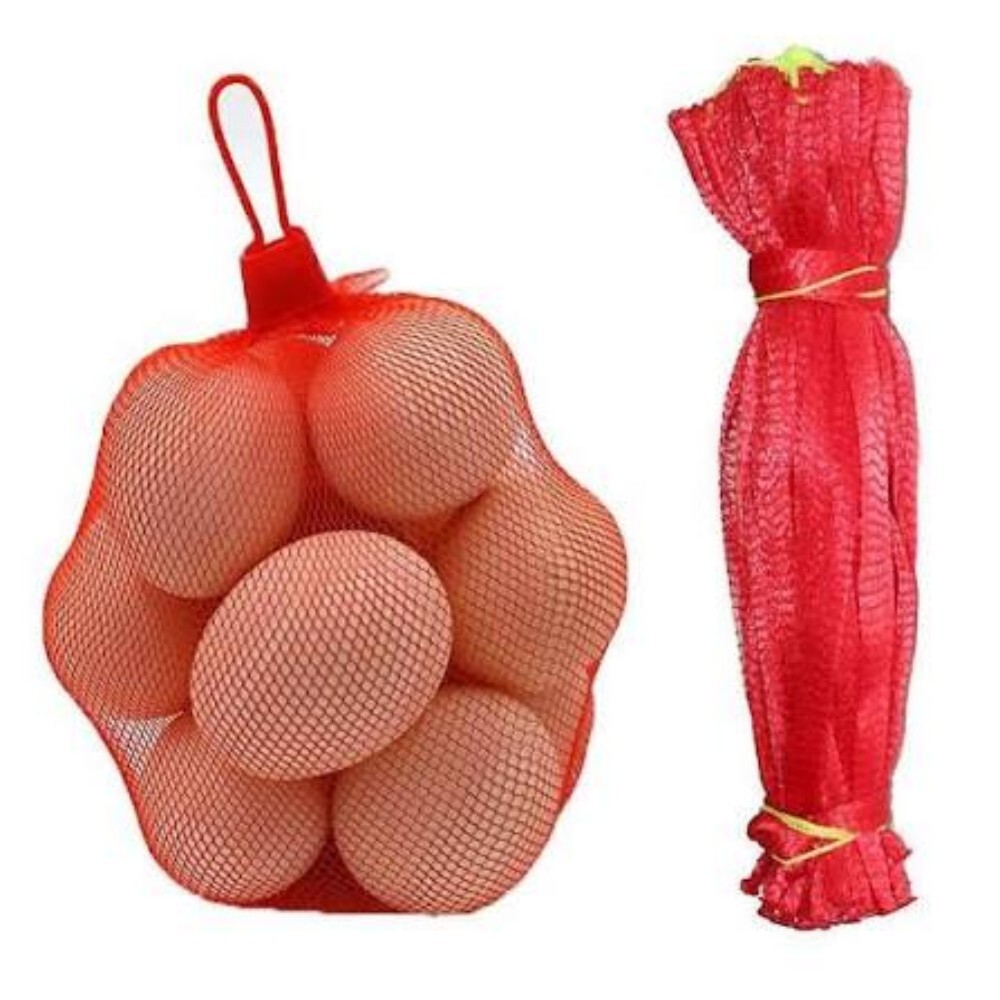 Plastic Net Bag - Plastic, 50 Meter, Red | Durable, Foldable, Washable, Portable, Versatile For Storing Fruits, Vegetables, And More