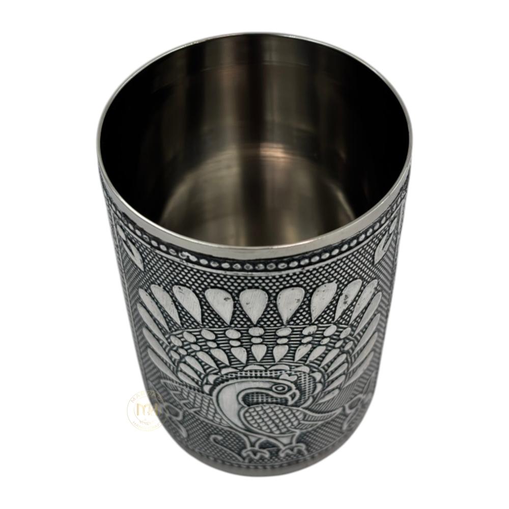 Antique Design Stainless Steel Meenakari Drinking Water Glass for return gift and Decoration