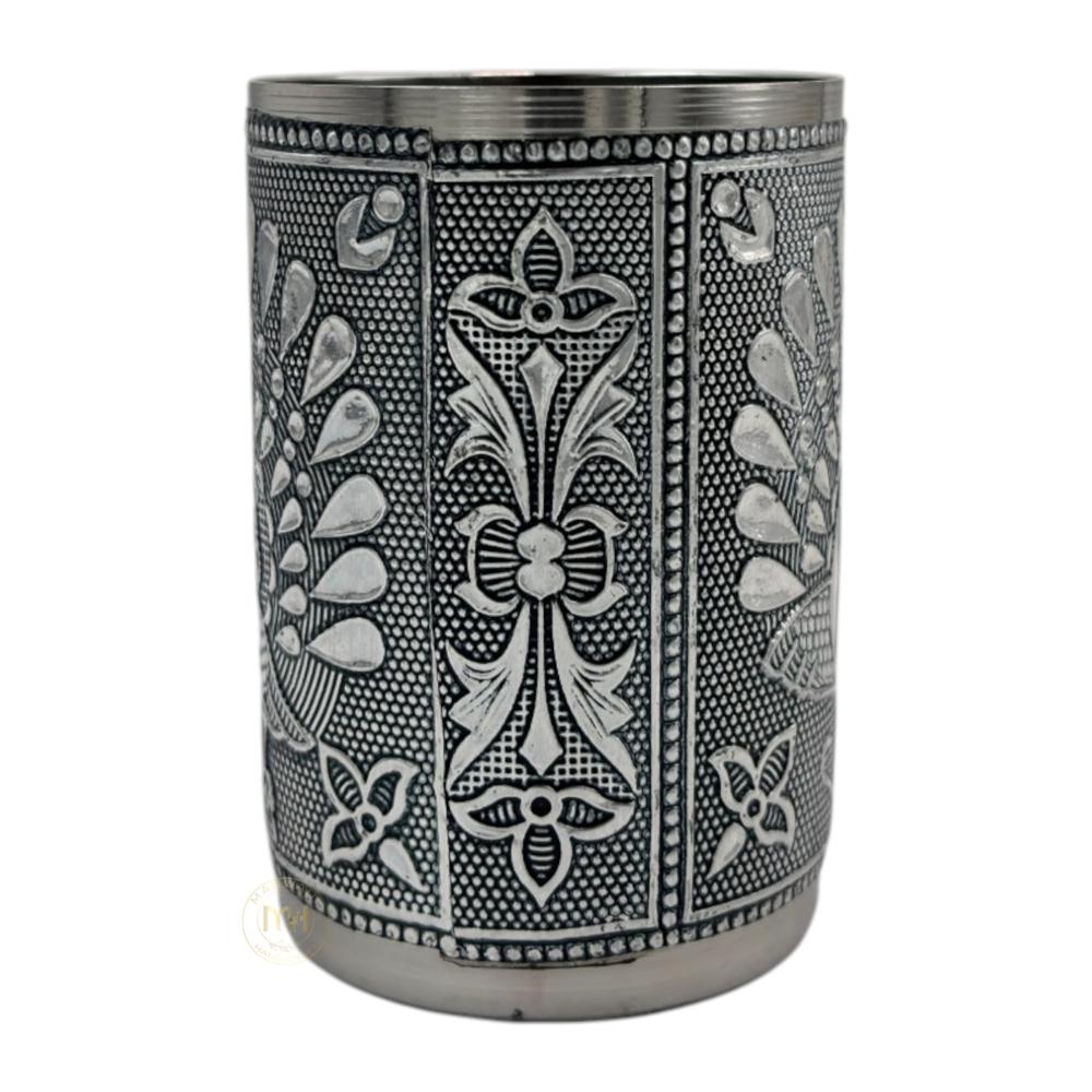 Antique Design Stainless Steel Meenakari Drinking Water Glass for return gift and Decoration