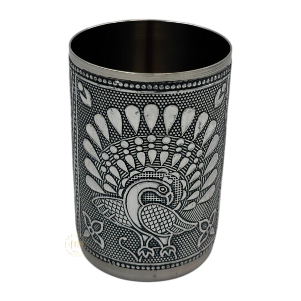 Antique Design Stainless Steel Meenakari Drinking Water Glass for return gift and Decoration