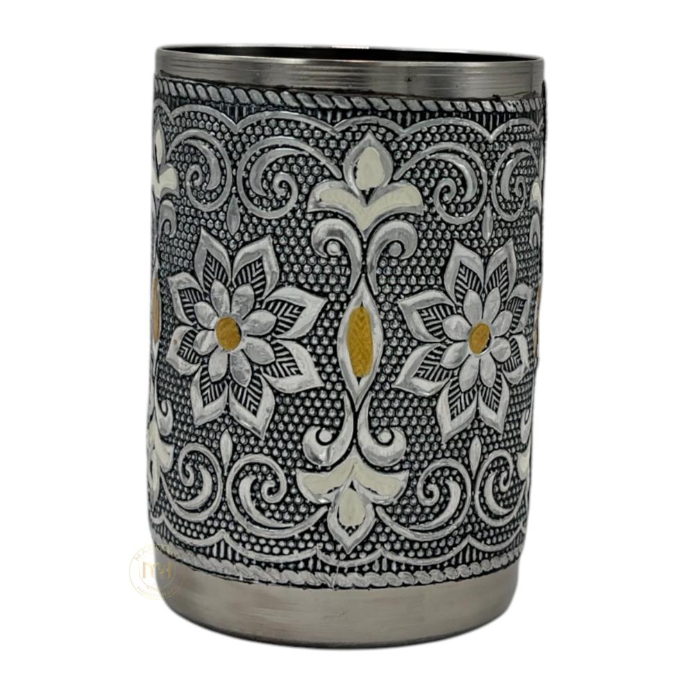 Meenakari SS Drinking Water Glass for return gift and Decoration