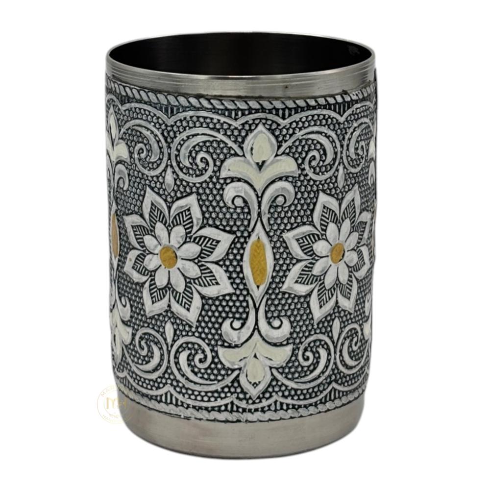 Meenakari SS Drinking Water Glass for return gift and Decoration