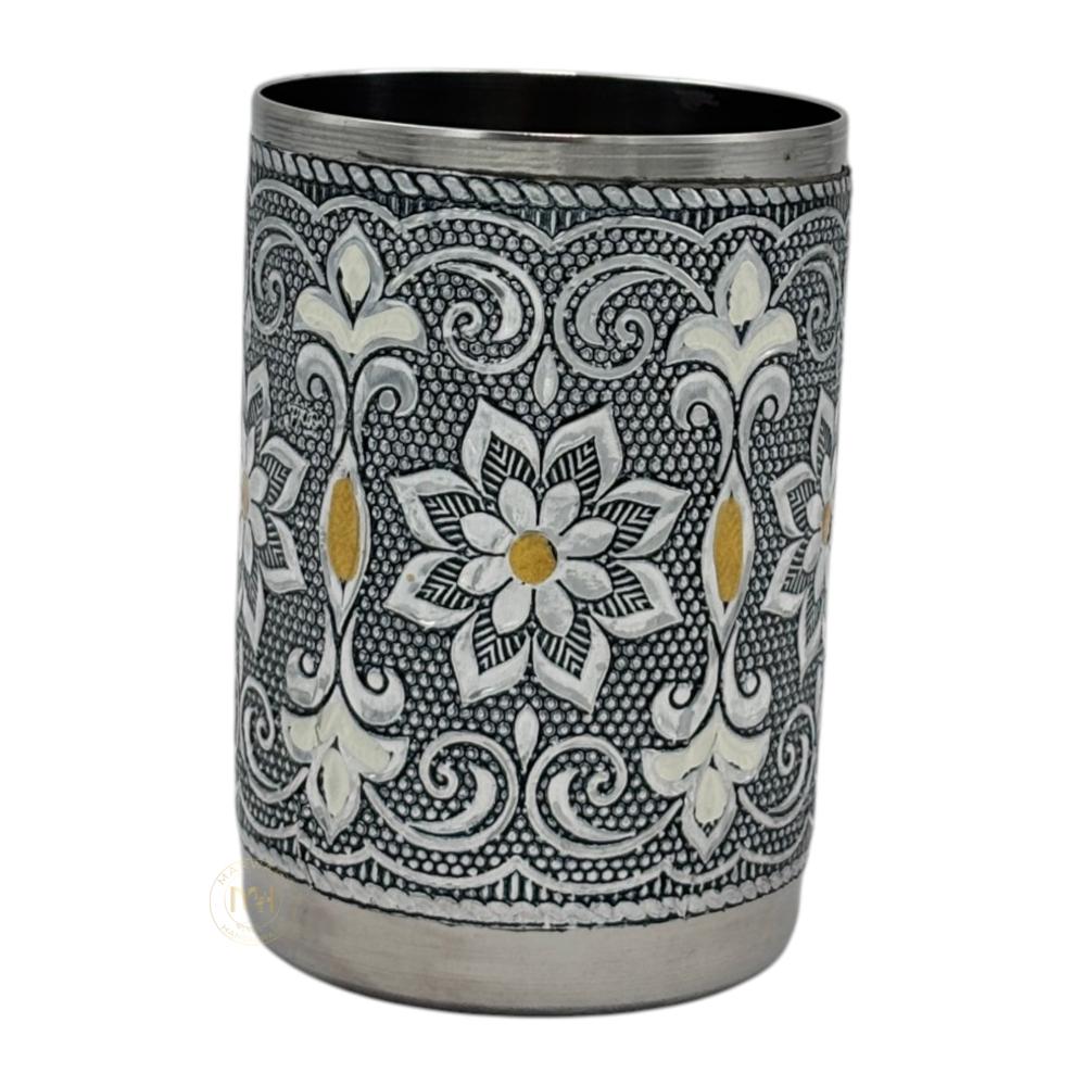 Meenakari SS Drinking Water Glass for return gift and Decoration