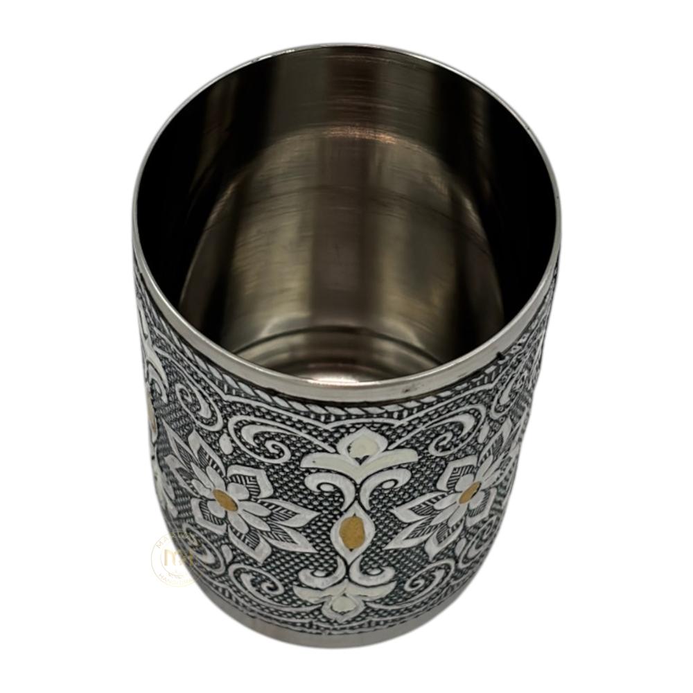 Meenakari SS Drinking Water Glass for return gift and Decoration