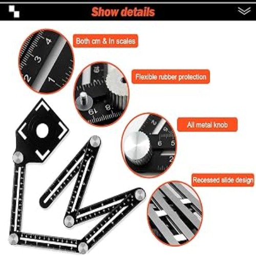 Multi-angle Hole Maker Marking Gauge - Color: Black