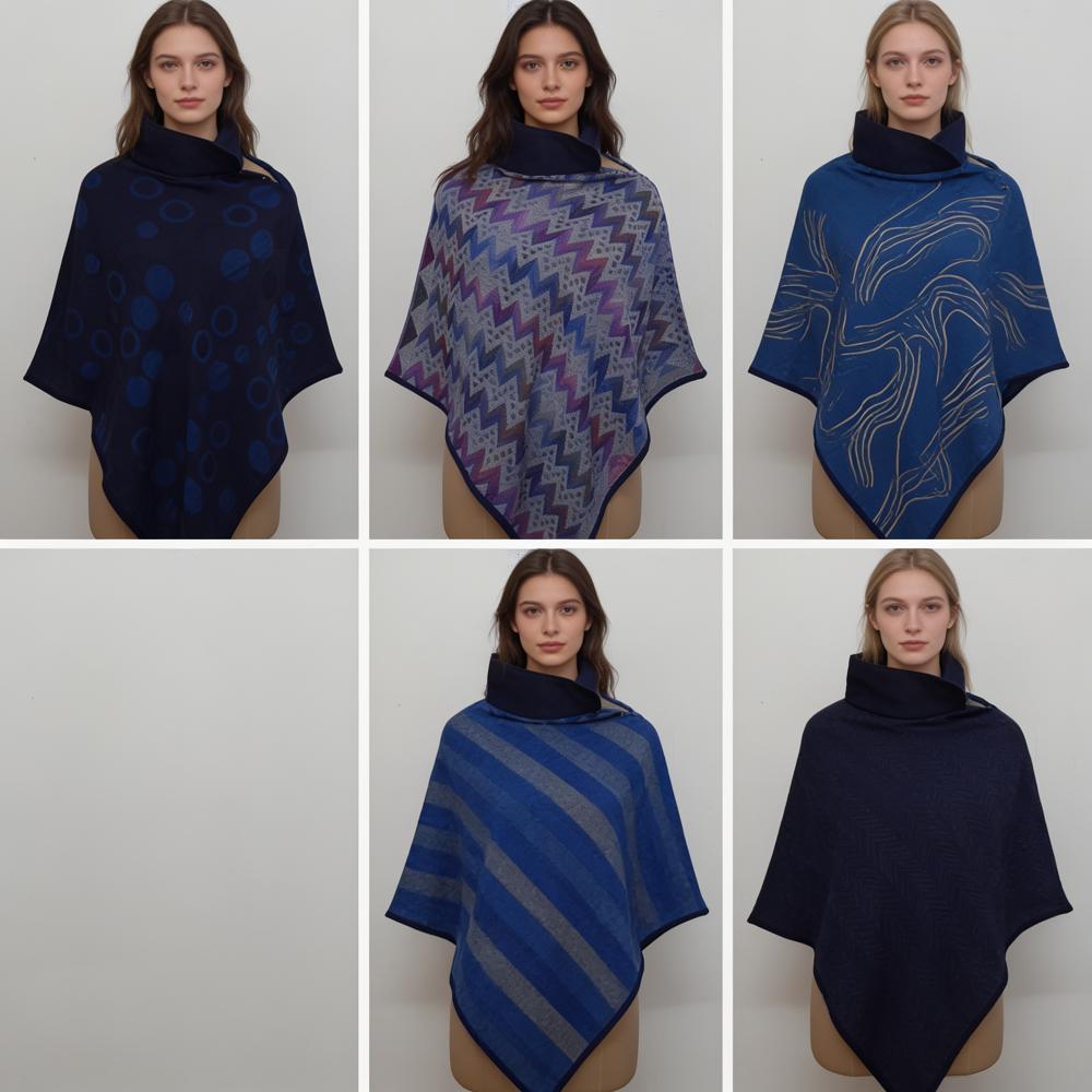 Pure Wool Jamawar Designer Ponchos - Age Group: 15-35