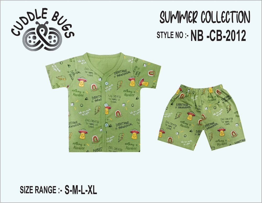 NBCB2012 Printed Cotton Baby Summer Clothing Set