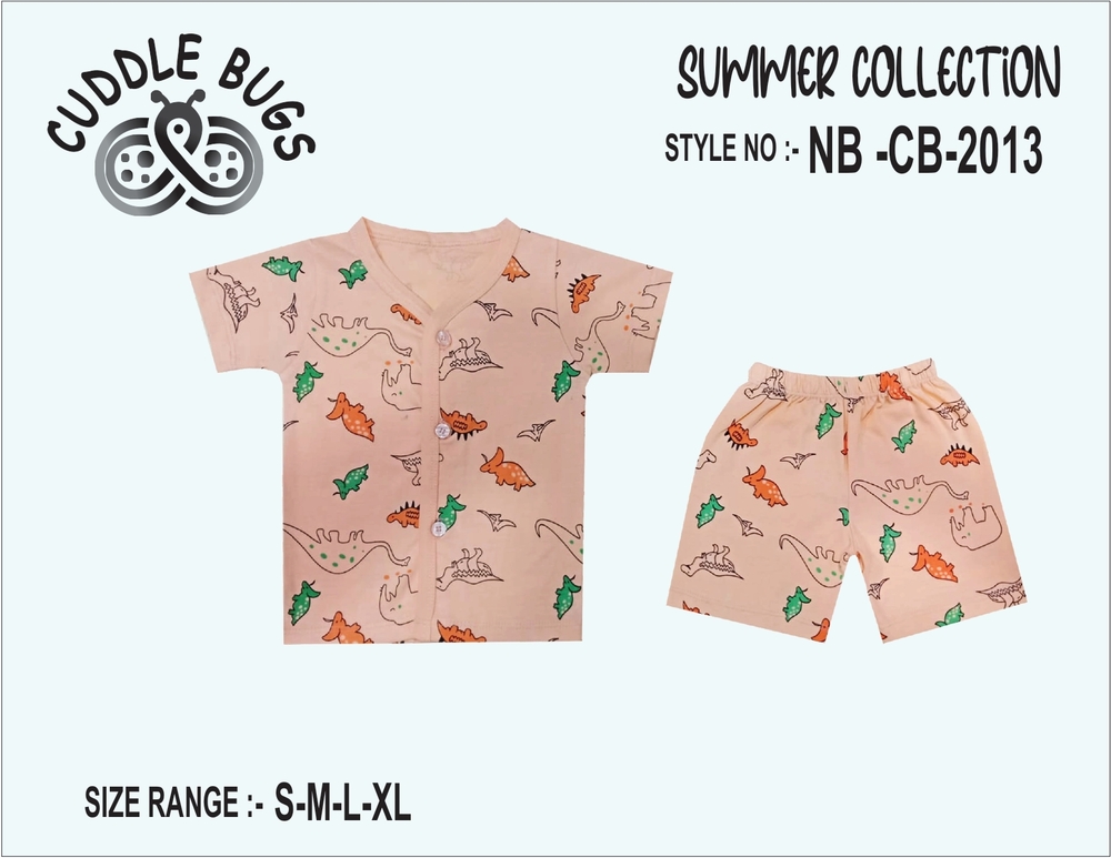 NBCB2013 Dinosaur Printed Half Sleeve T Shirt And Pant Set