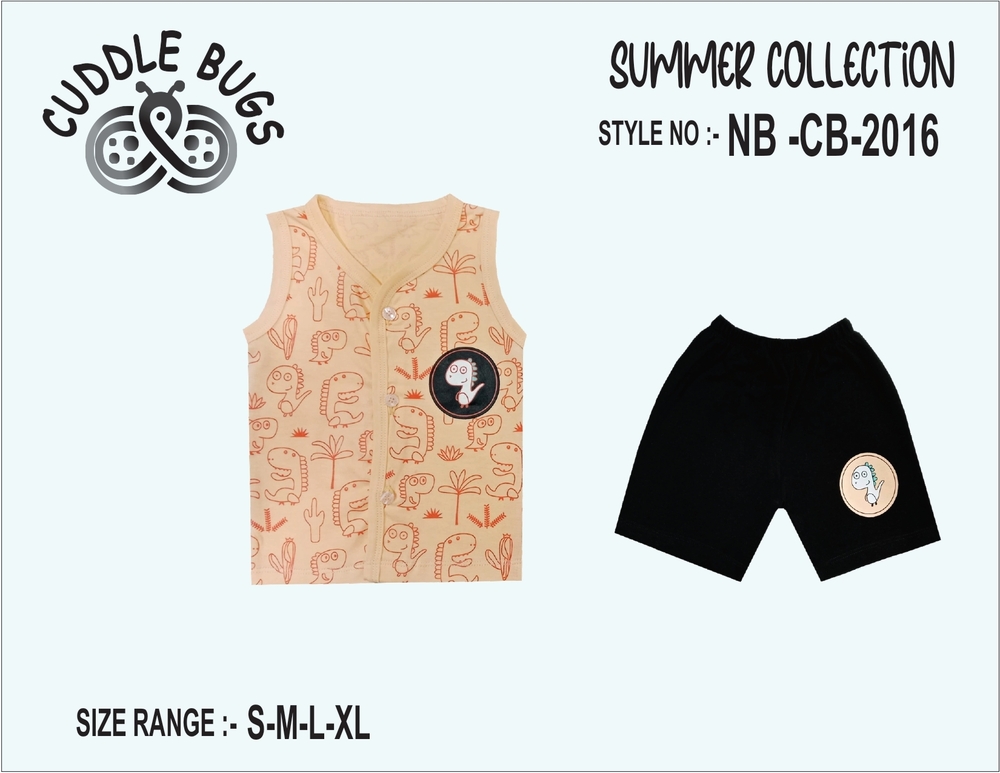 NBCB2016 Peach Sleeveless Cotton T Shirt And Pant Set