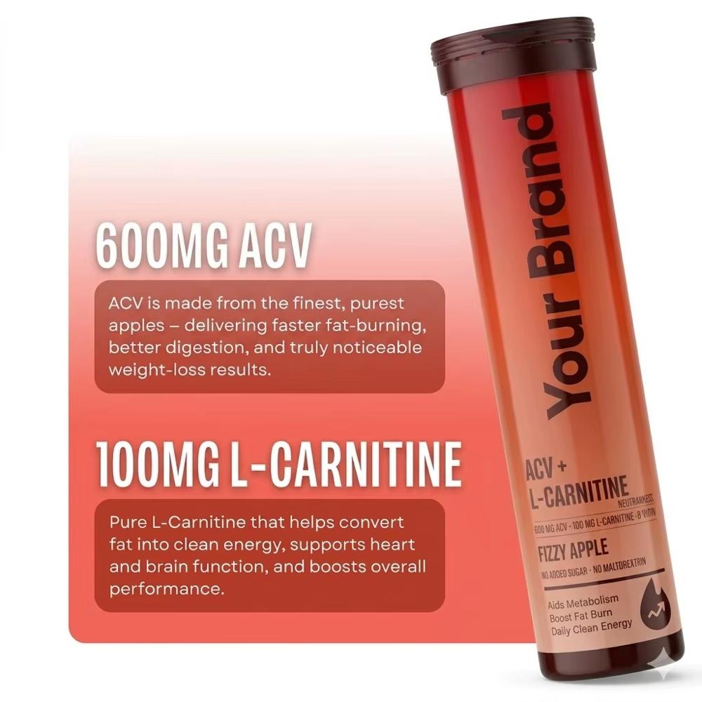 Apple Cider Vinegar & L-Carnitine Effervescent Tablets Apple Flavo