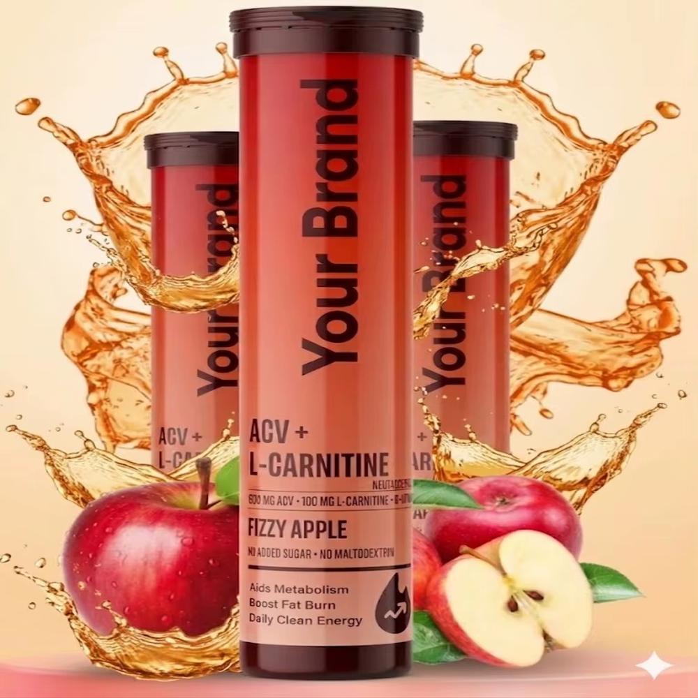 Apple Cider Vinegar & L-Carnitine Effervescent Tablets Apple Flavo