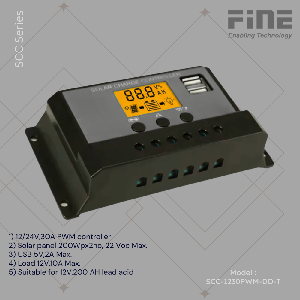 Solar Charge Controller - Color: Black