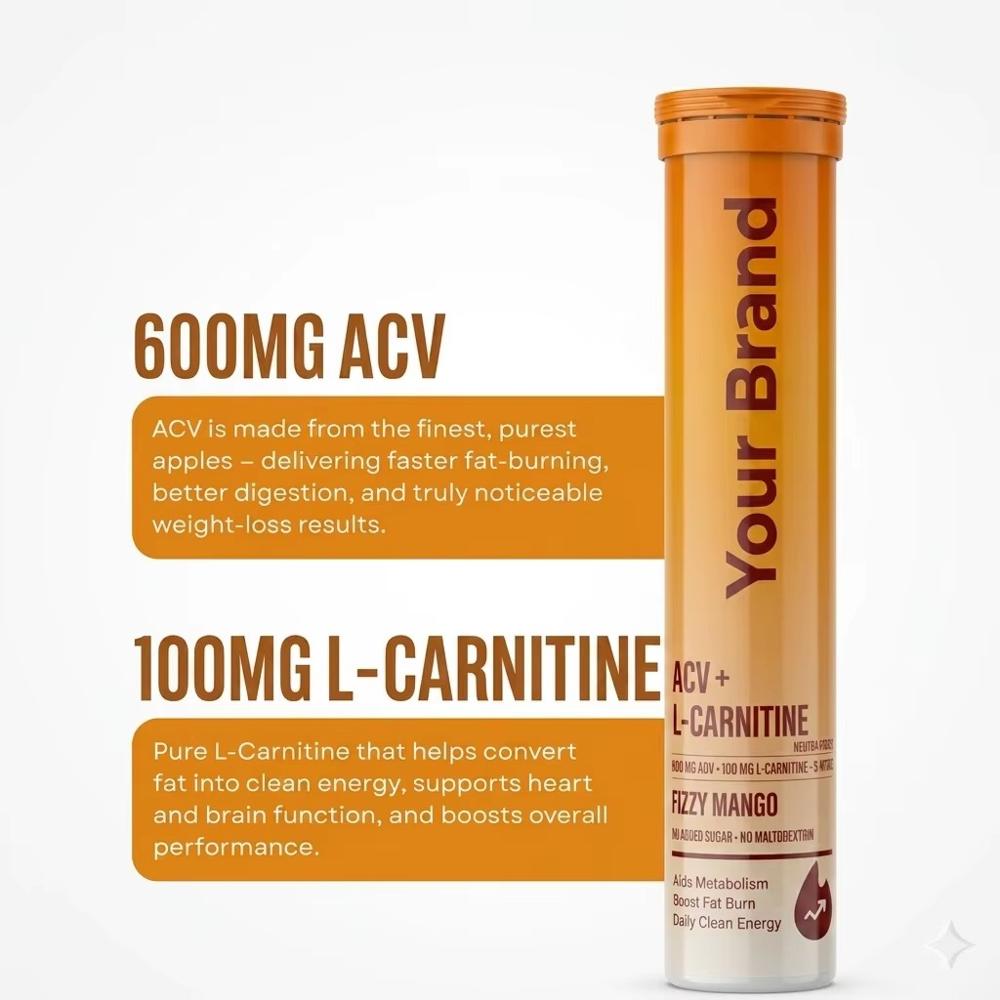 Apple Cider Vinegar & L-Carnitine Effervescent Tablets Mango Flavor
