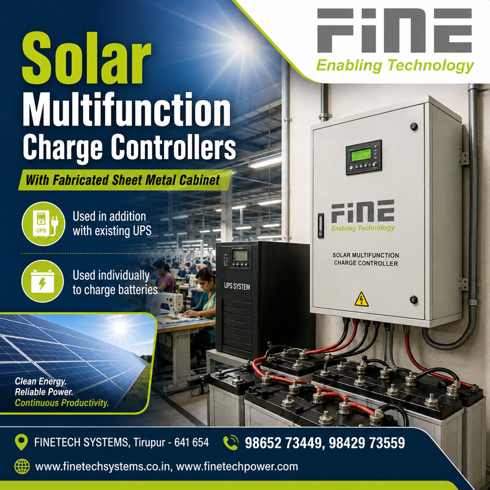 Multifunction Solar Charge Controller - 205x371.1x124.3mm, Black | Automatic Switch Mode, Lcd Display, High Efficiency Mppt Technology